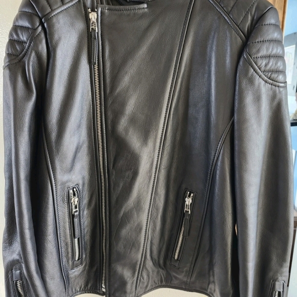 Boda Skins Men's Black Leather Biker Jacket, XL - Picture 6 of 10
